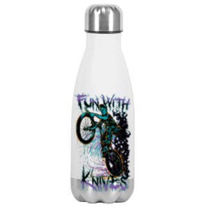 Fun With Knives Bike Trickster Rider Stainless Steel Insulated Water Bottle