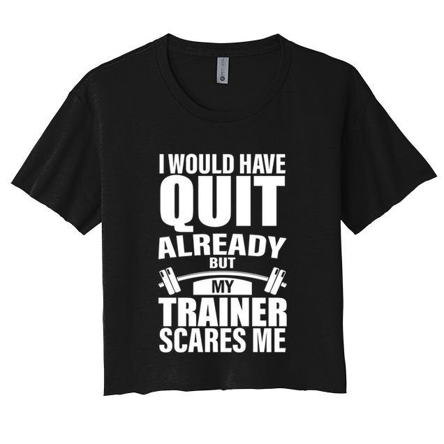 Funny Weight Lifting Gym Saying Workout Training Gift Crop Top