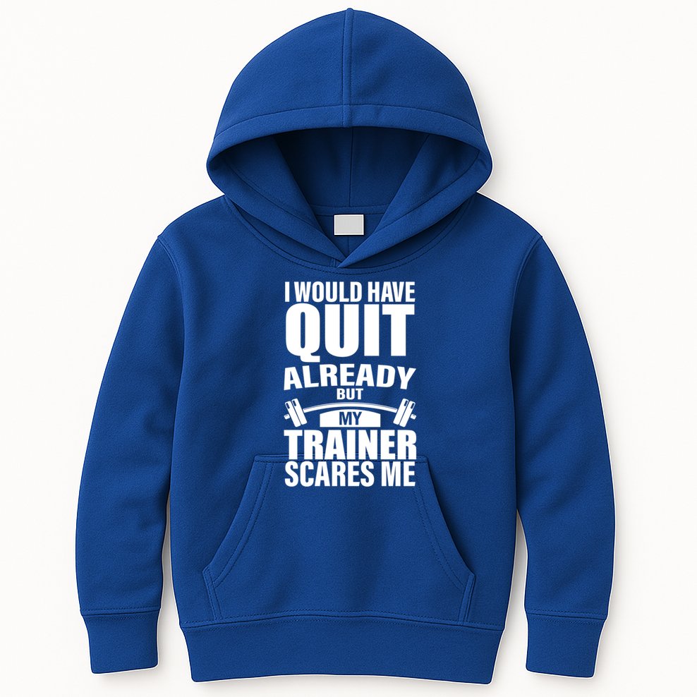 Funny Weight Lifting Gym Saying Workout Training Gift Kids Hoodie