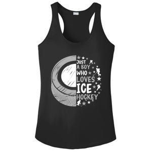 Funny Who Loves Ice Hockey Gift Ladies PosiCharge Competitor Racerback Tank