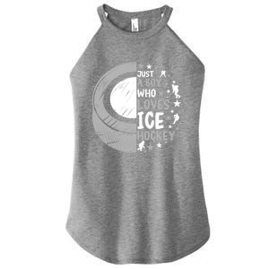 Funny Who Loves Ice Hockey Gift Women's Perfect Tri Rocker Tank