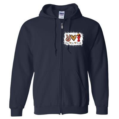 Firefighter Wife Life Peace Love Fire Wife Heart Full Zip Hoodie