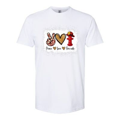 Firefighter Wife Life Peace Love Fire Wife Heart Softstyle® CVC T-Shirt