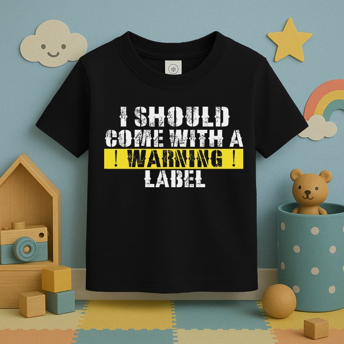 Funny Warning Label I Should Come With A Warning Label Toddler T-Shirt