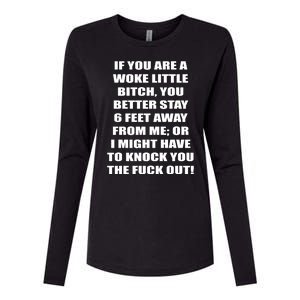 Funny Woke Little Bitch Womens Cotton Relaxed Long Sleeve T-Shirt