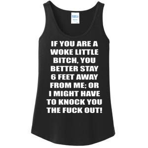 Funny Woke Little Bitch Ladies Essential Tank