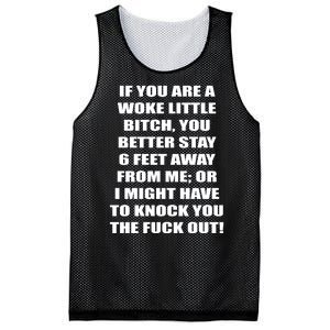 Funny Woke Little Bitch Mesh Reversible Basketball Jersey Tank