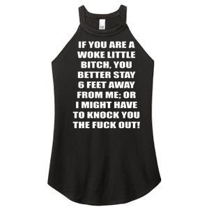 Funny Woke Little Bitch Women's Perfect Tri Rocker Tank