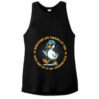 Funny Whatever Life Throws At You Duck And Let Hit Someone Else  Ladies PosiCharge Tri-Blend Wicking Tank