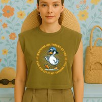 Funny Whatever Life Throws At You Duck And Let Hit Someone Else  Garment-Dyed Women's Muscle Tee