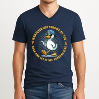 Funny Whatever Life Throws At You Duck And Let Hit Someone Else  V-Neck T-Shirt