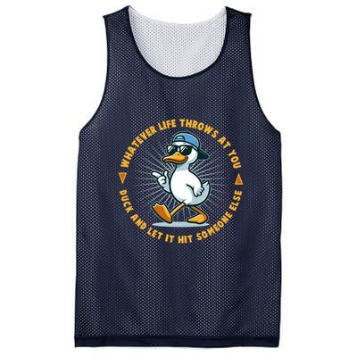 Funny Whatever Life Throws At You Duck And Let Hit Someone Else  Mesh Reversible Basketball Jersey Tank
