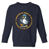 Funny Whatever Life Throws At You Duck And Let Hit Someone Else  Toddler Sweatshirt