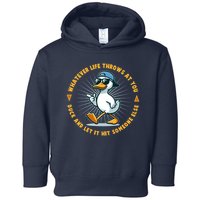 Funny Whatever Life Throws At You Duck And Let Hit Someone Else  Toddler Hoodie