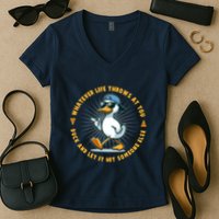 Funny Whatever Life Throws At You Duck And Let Hit Someone Else  Women's V-Neck T-Shirt