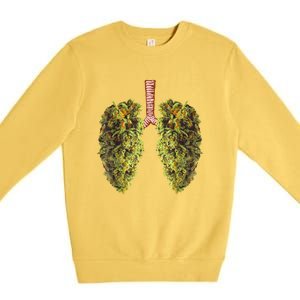 Funny Weed Lung Marijuana Bud THC Lung TShirt Premium Crewneck Sweatshirt