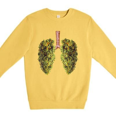 Funny Weed Lung Marijuana Bud THC Lung TShirt Premium Crewneck Sweatshirt