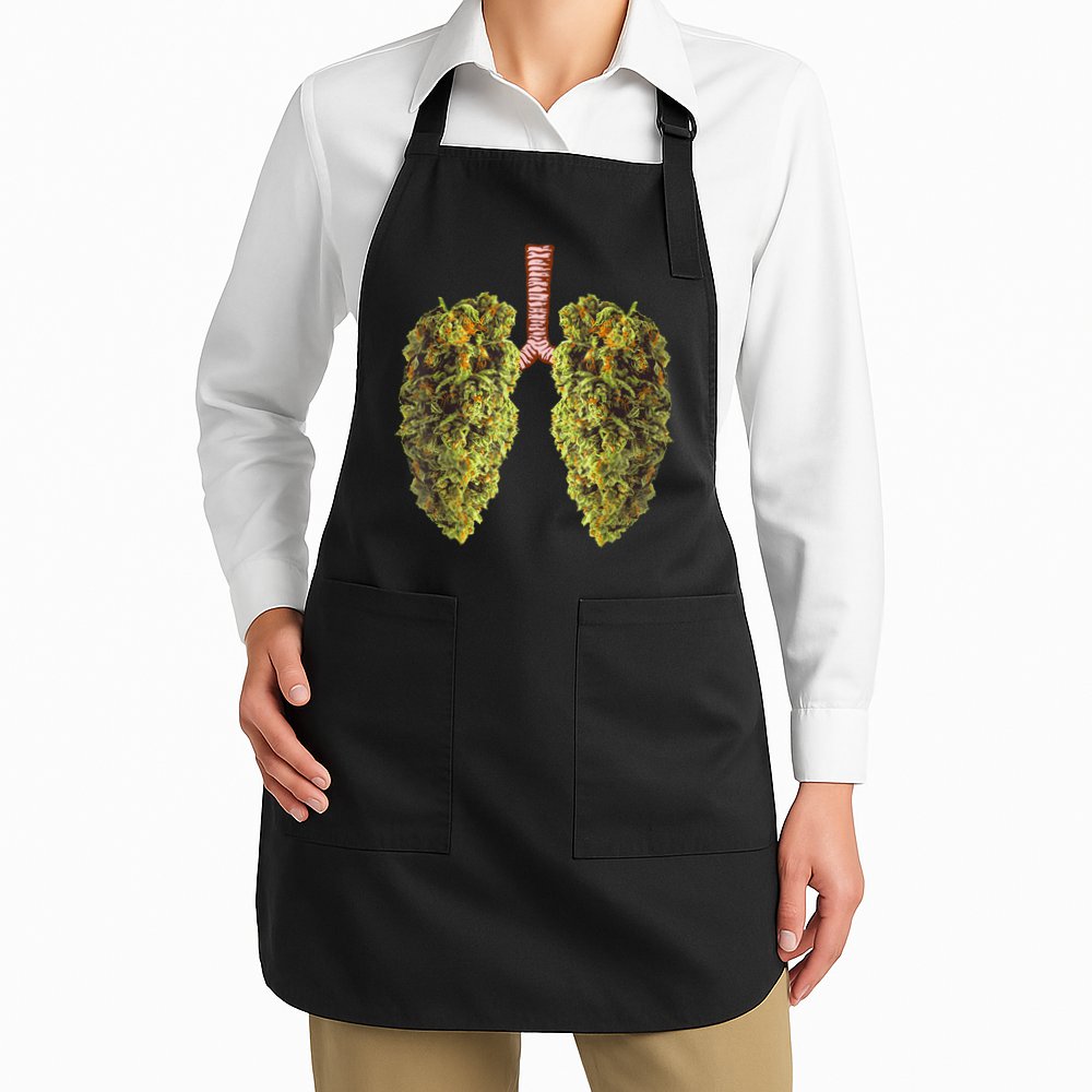 Funny Weed Lung Marijuana Bud THC Lung TShirt Apron
