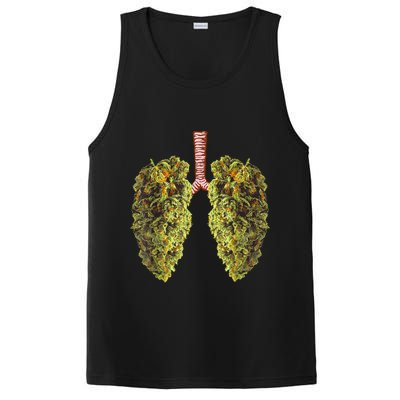 Funny Weed Lung Marijuana Bud THC Lung TShirt PosiCharge Competitor Tank