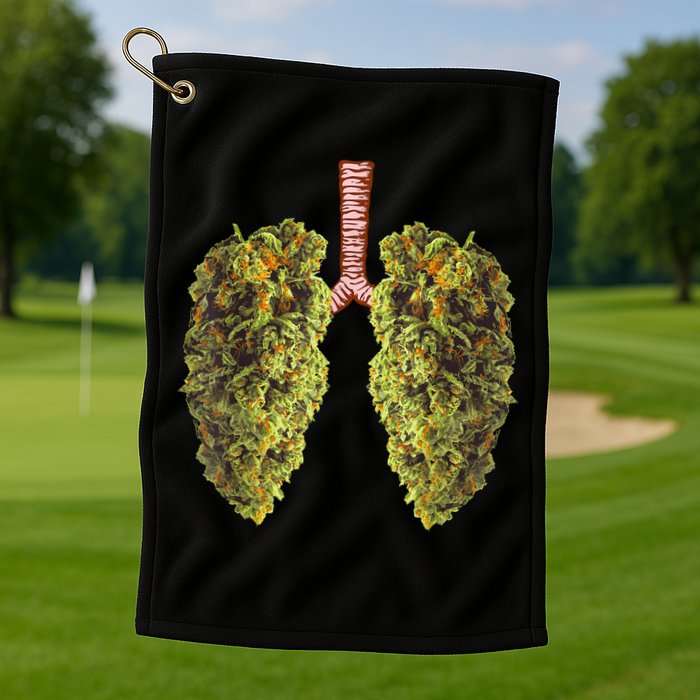 Funny Weed Lung Marijuana Bud THC Lung TShirt Golf Towel
