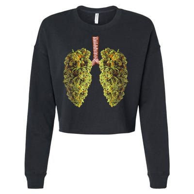 Funny Weed Lung Marijuana Bud THC Lung TShirt Cropped Pullover Crew