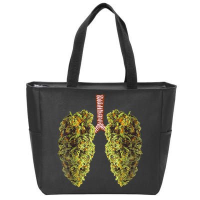 Funny Weed Lung Marijuana Bud THC Lung TShirt Zip Tote Bag