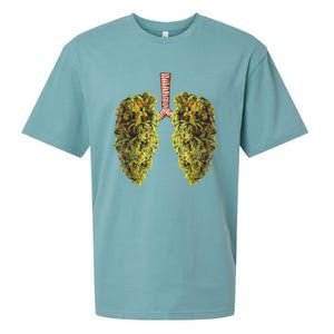 Funny Weed Lung Marijuana Bud THC Lung TShirt Sueded Cloud Jersey T-Shirt