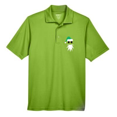 Funny Weed Leaf Santa Beard Naughty Christmas Marijuana Men's Origin Performance Pique Polo