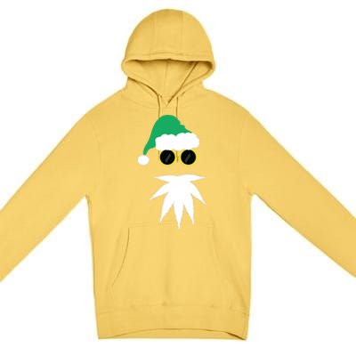 Funny Weed Leaf Santa Beard Naughty Christmas Marijuana Premium Pullover Hoodie