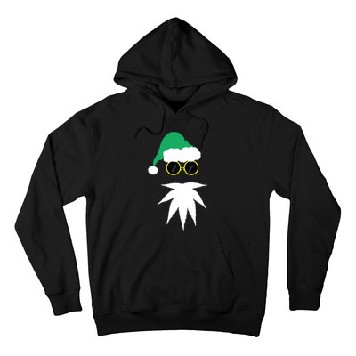 Funny Weed Leaf Santa Beard Naughty Christmas Marijuana Hoodie