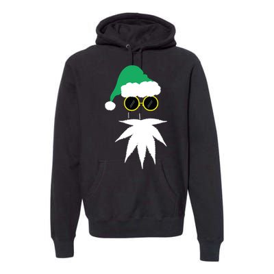 Funny Weed Leaf Santa Beard Naughty Christmas Marijuana Premium Hoodie