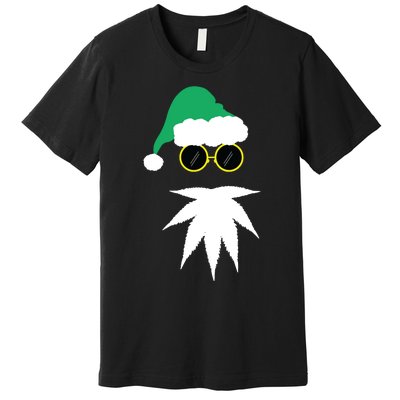 Funny Weed Leaf Santa Beard Naughty Christmas Marijuana Premium T-Shirt