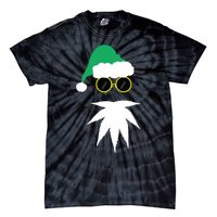 Funny Weed Leaf Santa Beard Naughty Christmas Marijuana Tie-Dye T-Shirt