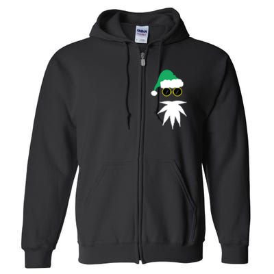 Funny Weed Leaf Santa Beard Naughty Christmas Marijuana Full Zip Hoodie