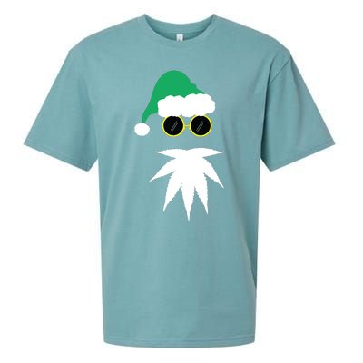 Funny Weed Leaf Santa Beard Naughty Christmas Marijuana Sueded Cloud Jersey T-Shirt