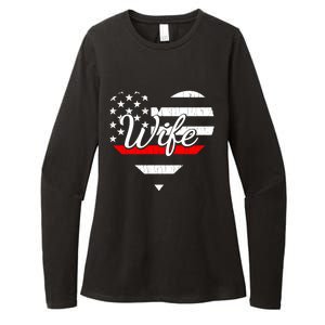 Firefighter Wife Life Heart The Thin Red Line Heart Cool Gift Womens CVC Long Sleeve Shirt