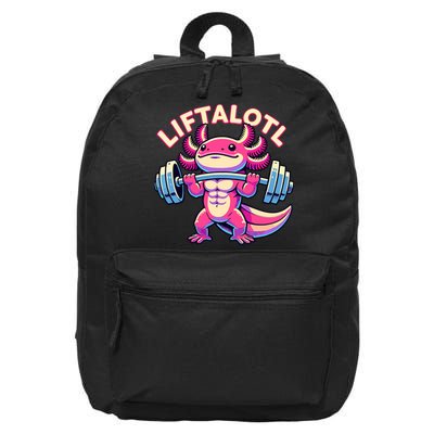 Fitness, Weight Lifting Training, Workout, Axolotl LIFTALOTL 16 in Basic Backpack