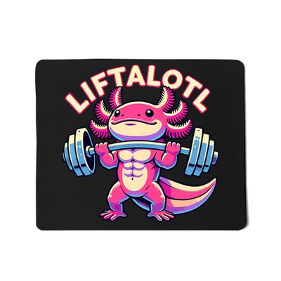 Fitness, Weight Lifting Training, Workout, Axolotl LIFTALOTL Mousepad
