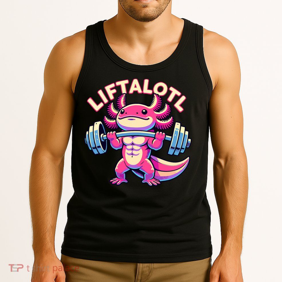 Fitness, Weight Lifting Training, Workout, Axolotl LIFTALOTL Tank Top