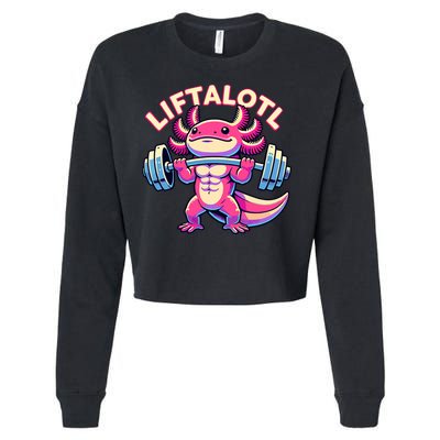 Fitness, Weight Lifting Training, Workout, Axolotl LIFTALOTL Cropped Pullover Crew