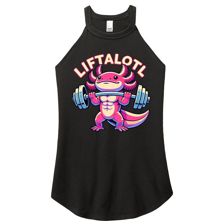 Fitness, Weight Lifting Training, Workout, Axolotl LIFTALOTL Women's Perfect Tri Rocker Tank