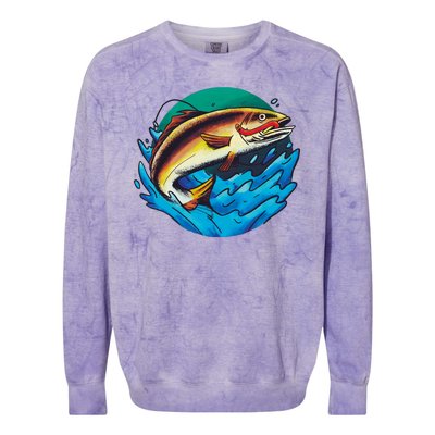 Fishing Worm Lake Colorblast Crewneck Sweatshirt