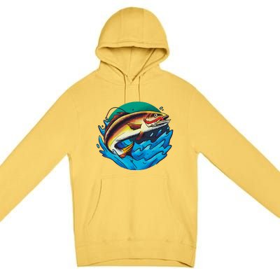 Fishing Worm Lake Premium Pullover Hoodie