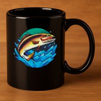 Fishing Worm Lake 11oz C Handle Ceramic Mug