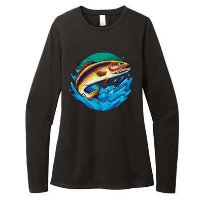 Fishing Worm Lake Womens CVC Long Sleeve Shirt