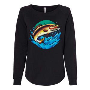 Fishing Worm Lake Womens California Wash Sweatshirt