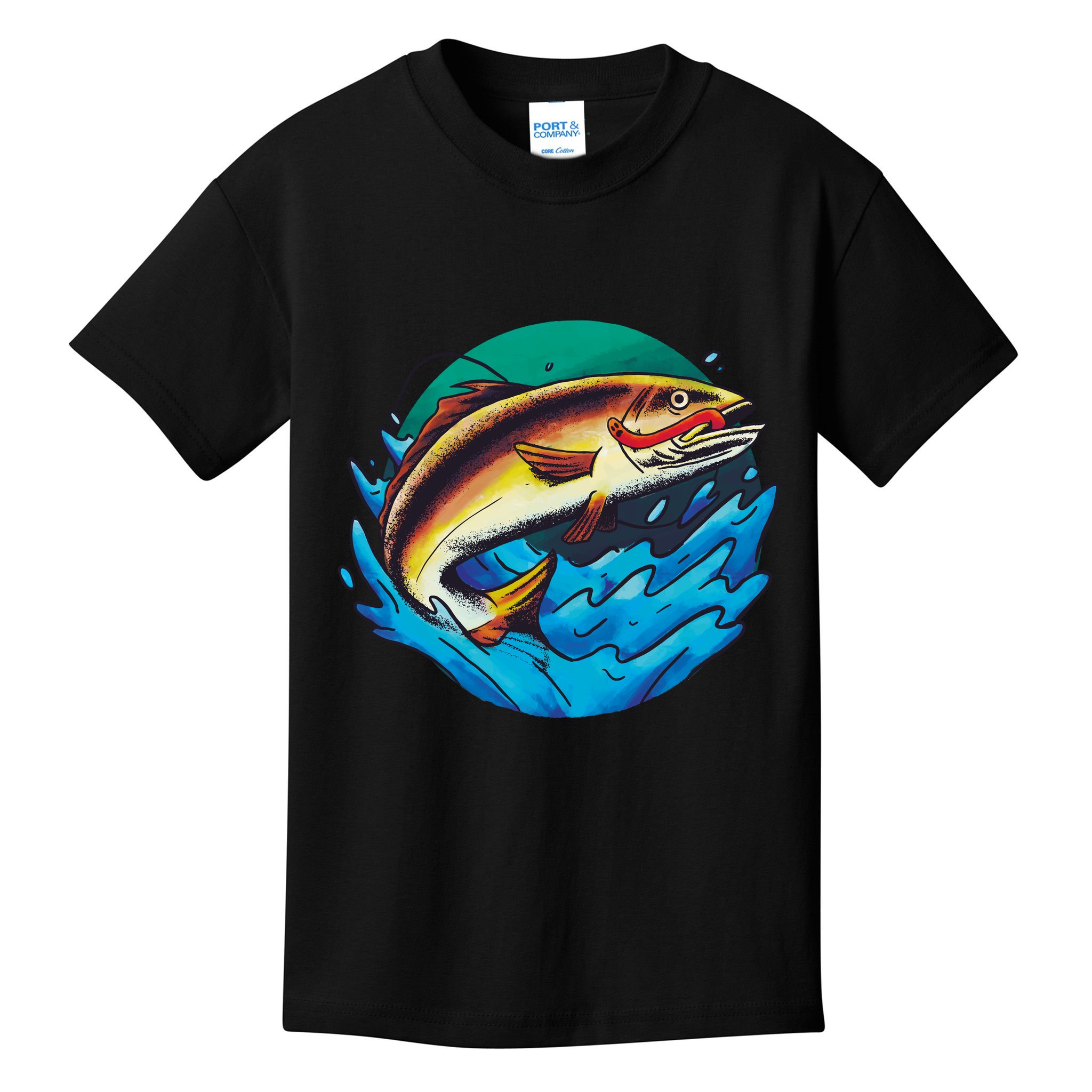 Fishing Worm Lake Kids T-Shirt