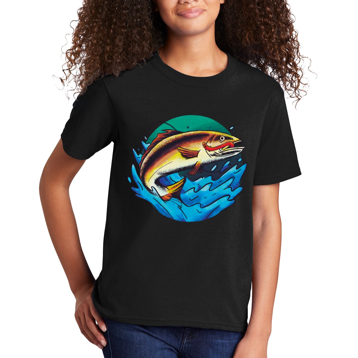 Fishing Worm Lake Kids T-Shirt