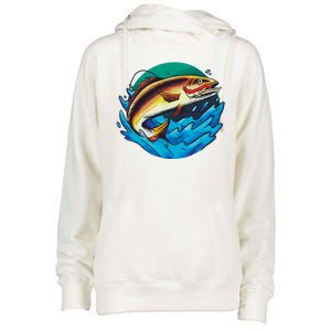 Fishing Worm Lake Womens Funnel Neck Pullover Hood