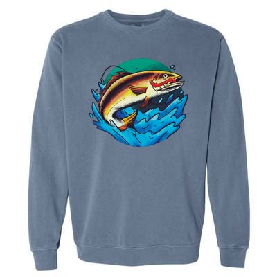 Fishing Worm Lake Garment-Dyed Sweatshirt